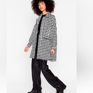 Nasty Gal Gingham Oversized Shacket Size Small